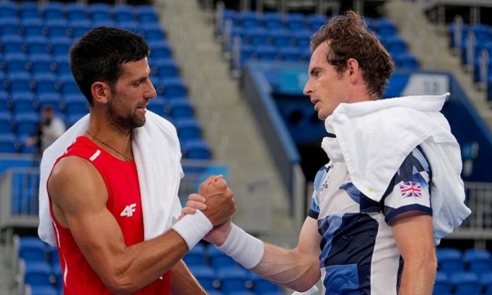 Djokovic-Murray-practice